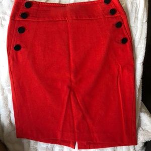 Loft pencil skirt with black buttons